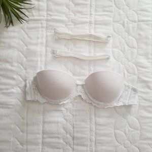 Flirtitude Strapless Push Up Bra White (32A)